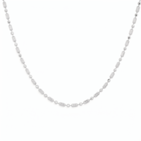 Chaîne de cou tressée romantique en platine Pt950 gravée au laser avec entretoises à perles florales, bijou minimaliste unisexe en platine pour soirée romantique