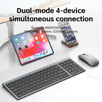 Özel 99 Tuşlu Kablosuz İnce Klavye ve Mouse Seti, Bilgisayar ve iPad için Ergonomik Klavye ve Mouse Kombinasyonu