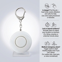 Alarme de sécurité personnelle 130 dB avec porte-clés : Sirène ultra-sonore et flash LED pour la défense personnelle et la sécurité d'urgence des femmes