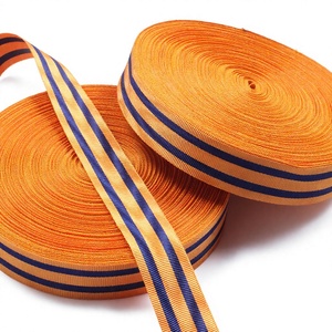 Cinta ceremonial de tela de hilo de rayas naranjas y azules Vintage para medalla masónica 2025 - Product Image 1
