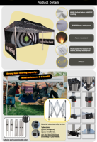 Vente en gros bon marché 3X6 3X4.5 3X3 Tente de fête en plein air à cadre en alliage d'aluminium avec fenêtre Tente pop-up pour expositions