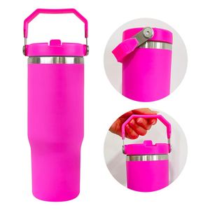 Vaso térmico de acero inoxidable de doble pared de 30 oz con tapa abatible, acabado mate, color macaron, para sublimación, a prueba de fugas, desde almacén de EE. UU. - Product Image 4