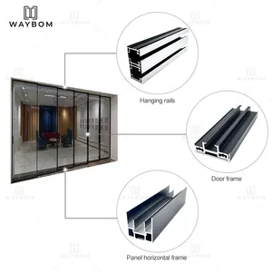 40 interior automatic sliding door Aluminum frame sensor sliding door rail acrylic sliding doors aluminium profile gate