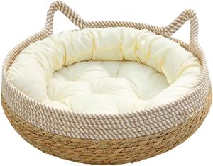 Lit d'été rafraîchissant en rotin tressé pour chat, vente en gros - Product Image 1