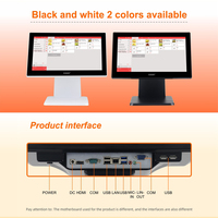 Sistema POS con Pantalla Táctil Completo de 15 Pulgadas, Todo en Uno, Caja Registradora de Escritorio con Cajón para Efectivo para Supermercado, Venta al Por Mayor