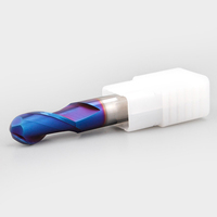 Fraise à queue sphérique en carbure monobloc 2 dents 1-20 mm, HRC65, revêtement nano pour acier trempé et acier inoxydable