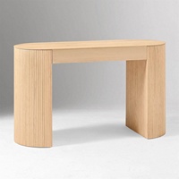 Table d'entrée Idao style Wabi Sabi vintage en bois massif avec double tiroir, coins arrondis, design mobile pour la maison, le bureau ou à fixer au mur