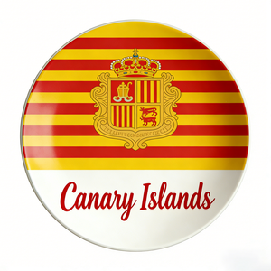 Assiette de <span class=keywords><strong>voyage</strong></span> personnalisée sur le thème des î<span class=keywords><strong>les</strong></span> <span class=keywords><strong>Canaries</strong></span>, des î<span class=keywords><strong>les</strong></span> des Mariennes du Nord, de Maurice, de Sainte-Hélène et de Madagascar, assiette ronde en céramique tendance - Product Image 1
