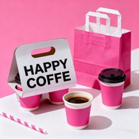 Boîtes en carton personnalisées pour café et thé au lait, porte-gobelets à emporter, jetables, qualité alimentaire, pelliculage mat, avec logo