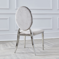 Chaise de salle à manger Elite Luxe avec structure en acier inoxydable et design moderne pour appartement, villa, mariage