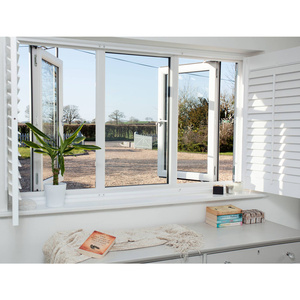 Nouvelle conception Fenêtre à battant en aluminium gris clair avec poignée européenne, double vitrage en verre trempé pour la rénovation extérieure de la maison - Product Image 5