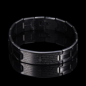 Người Đàn Ông Chéo Vòng Đeo Tay Homme Đánh Bóng 316L Thép Không Gỉ Kinh Thánh Chữ Thập En Sông Băng INoxydable Vòng Đeo Tay Bangle Đồ Trang Sức Cho Nam Giới - Product Image 4