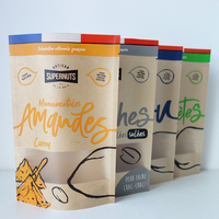 Pochette en plastique à fermeture éclair sur pied en papier kraft avec logo personnalisé imprimé sacoche d'emballage alimentaire