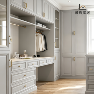 <span class=keywords><strong>Dressing</strong></span> sur mesure Sydney, style vintage, avec panneaux encastrés, coiffeuse et rangement multi-tiroirs - Product Image 2