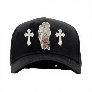 Cappellino da baseball Bigg for Boss 2026 di tendenza, spedizione rapida, ricamo 3D religioso San Giuda, strass neri, fodera in seta, popolare - Product Image 2
