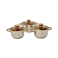 Batterie de cuisine 6 pièces en acier inoxydable avec poignées pour la cuisine domestique pour la salle à manger