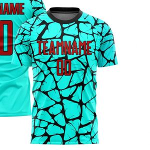 เสื้อฟุตบอลสีดำเทอร์ควอยซ์แขนสั้นเสื้อแข่งฟุตบอลน้ำหนักเบาระบายอากาศได้ชุดกีฬาแห้งเร็วชุดฝึกซ้อม - Product Image 2