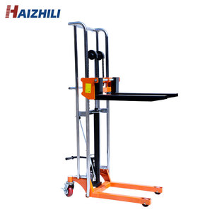 Haizhili alat angkut Manual, 400kg Stacker Manual truk hidrolik pengangkat palet tangan <span class=keywords><strong>Platform</strong></span> yang dapat dilepas dengan garpu yang dapat disesuaikan - Product Image 4