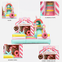 Château gonflable commercial en PVC pour enfants, toboggan à bulles d'air, aire de jeux extérieure sur le thème des animaux, parc de saut, château gonflable rose avec toboggan