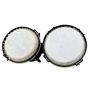 Instrumentos de música para niños de fábrica, cabeza de tambor de piel de cabra, tambor hecho a mano de madera, instrumentos de percusión, tambor <span class=keywords><strong>Bongo</strong></span> de madera - Product Image 3