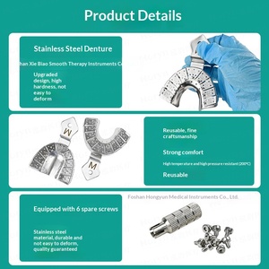 Horyndent Bandeja para Prótesis Dental <span class=keywords><strong>de</strong></span> Acero Inoxidable Clase I, Desmontable, Esterilizable a Alta Temperatura, para Arcada <span class=keywords><strong>Completa</strong></span> Superior/Inferior - Product Image 4