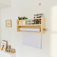 Étagère murale en bois à double niveau moderne et personnalisée pour la chambre d'enfant et la salle de bain, rangement décoratif