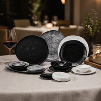 Vaisselle de traiteur en porcelaine de luxe moderne ST, écologique, assiette ovale en céramique, plat à dessert, bol à salade, vaisselle de table pour fête