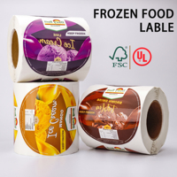 Étiquettes personnalisées en vinyle PP de qualité alimentaire, finition mate, résistantes à la glacière, étanches, en rouleau, pour emballage de crème glacée