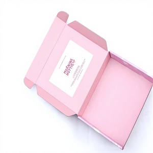 Boîtes d'emballage en carton ondulé roses personnalisées en gros pour l'expédition de vêtements, avec logo imprimé, idéales pour les envois postaux - Product Image 6