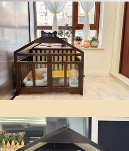 מותאם אישית מותרות בית לחיות מחמד בית עץ מלא ריהוט עם תכונה בת קיימא ודפוס מודפס - Product Image 5