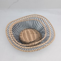 Panier de rangement rond multifonctionnel moderne en fer, finition brillante durable, capacité de 1 à 3 L, pour la cuisine et le salon