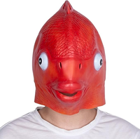 Masque en Latex à tête complète de haute qualité masque de Costume de poisson rouge rouge réaliste pour Cosplay fête d'halloween personnalisable