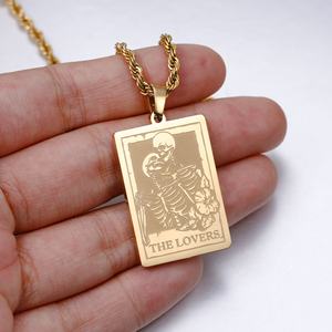 Collier en acier au titane unisexe Halloween pour la conception originale de crâne de hip-hop pendentif d'amant créatif <span class=keywords><strong>personnalisé</strong></span> pour <span class=keywords><strong>couple</strong></span> - Product Image 4