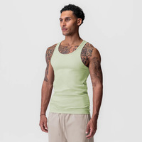 Débardeur de musculation en gros, OEM, compression musculaire, débardeur de sport, débardeur de fitness pour hommes, tissé en polyester côtelé, respirant