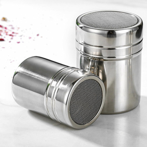 Stainless Steel Powdered Sugar <strong>Shaker</strong> with Lid Fine Mesh <strong>Shaker</strong> Powder Can Dredger for Cocoa Sugar Cinnamon Pepper <strong>Coffee</strong> Flour - Product Image 3