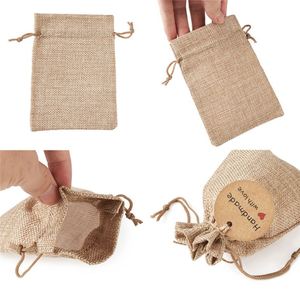 Bolsas de Yute Ecológicas al por Mayor con Cordón de Camelón, Bolsas de Arpillera con Cordón para Regalos, con Opciones Personalizadas - Product Image 3
