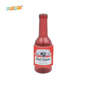 Famipet personalizado nueva llegada botella de cerveza diseño duradero no tóxico TPR indestructible perro chirriante juguete masticable para mascotas juguete para masticar - Product Image 6
