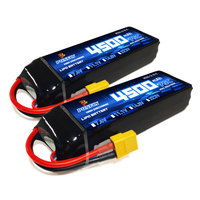 Batterie LiPo RC PONFLY 3S 4S 6S 4500mAh 11.1V 22.2V 75C Connecteur XT60 Batterie polymère au lithium 500 cycles pour modèle réduit d'avion