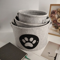 Paniers de rangement en feutre empilables écologiques avec poignées, imprimés avec un logo personnalisé, pour les petits jouets, les vêtements, design moderne