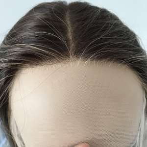 วิกผมคนยิวแบบ100% ผมตรงยาวปานกลางสีบลอนด์ยาวโปร่งใส - Product Image 3