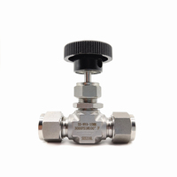Vanne à aiguille à Double virole en acier inoxydable 316L, vanne de régulation de débit de tuyau de Source d'air d'instrument de 6mm 8mm 10mm