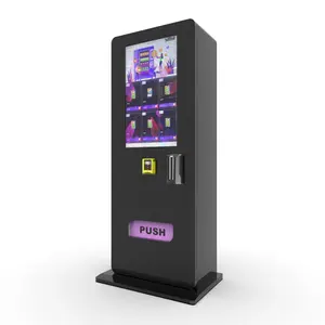 Mini máquina expendedora de pantalla táctil montada en la pared, máquina expendedora de autoservicio con juego de la suerte