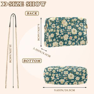 Wholesale Custom Daisy Print Wholesale Women's Handbags <b>Purse</b> Vintage <b>Small</b> Shoulder Bag with Chain Strap for Travel - Product Image 3