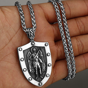 Kalung perlindungan trendi liontin Michael tanpa-noda kalung liontin melindungi kami untuk wanita dan pria - Product Image 6