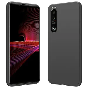 Cho Sony Xperia 1 III Đen Mờ Silicon Gel Điện Thoại Di Động Mềm, Chống Sốc TPU Điện Thoại Bìa Cho Xperia 1 III