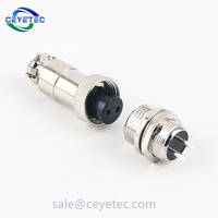 Enchufe GX12 macho y hembra de 2 pines, conector eléctrico redondo de Metal para aviación, GX12