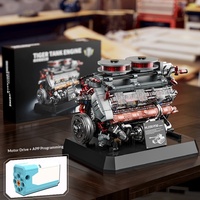 12GO95008 Modelo de Motor de la Segunda Guerra Mundial, Rompecabezas de Dificultad Media, Bloques de Construcción para Armar, Juguetes para Niños