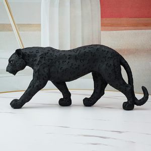 Nuove idee di prodotto 2022 tendenze nero <span class=keywords><strong>pantera</strong></span> scultura statua per la vendita giocattolo animale figurine in resina fai <span class=keywords><strong>da</strong></span> te animale - Product Image 5