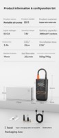 2026 New Wireless Digital 19mm 150psi Tire Inflator with Tire Pressure Monitor 4000mAh ABS Electric Air Compressor Pump Portable