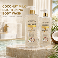 AESTHTANY Gel Douche Corps au Coco 1000ml, Blanchissant et Nourrissant en 7 Jours, Réparateur Cutané, Contrôle du Sébum et Exfoliant